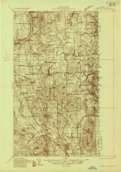 United States Geological Survey Mars Hill, ME (1936, 48000-Scale) digital map