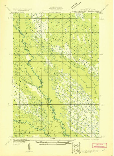 United States Geological Survey Marsh Creek Pool NW, MI (1931, 31680-Scale) digital map