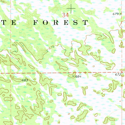 United States Geological Survey Marsh Creek Pool NW, MI (1972, 24000-Scale) digital map