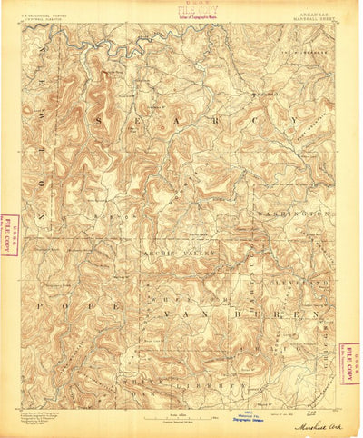 United States Geological Survey Marshall, AR (1892, 125000-Scale) digital map