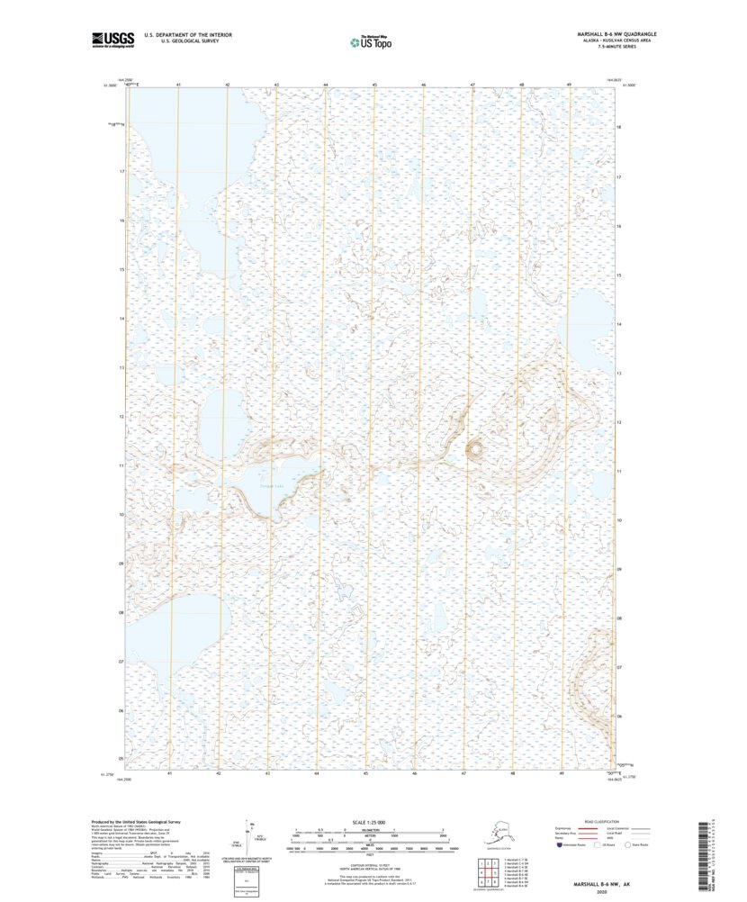Nw Map Scale Marshall B-6 NW, AK (2020, 25000-Scale) Map by United States Geological ...