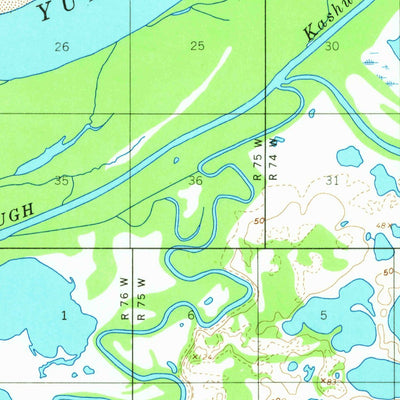 United States Geological Survey Marshall D-3, AK (1952, 63360-Scale) digital map