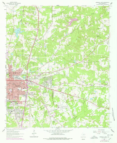 United States Geological Survey Marshall East, TX (1962, 24000-Scale) digital map