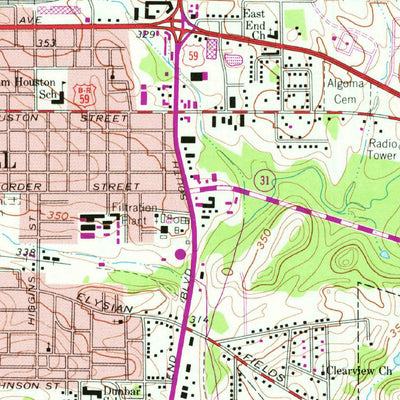 United States Geological Survey Marshall East, TX (1962, 24000-Scale) digital map