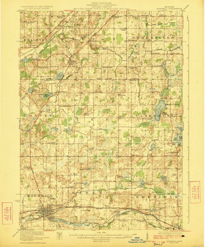 United States Geological Survey Marshall, MI (1923, 62500-Scale) digital map