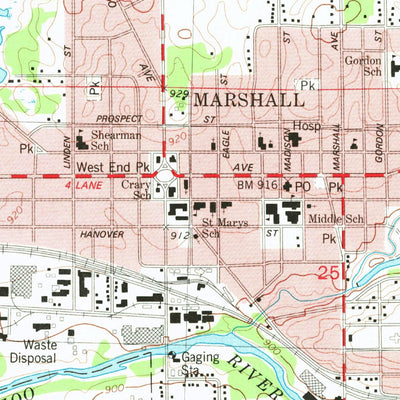 United States Geological Survey Marshall, MI (1980, 24000-Scale) digital map