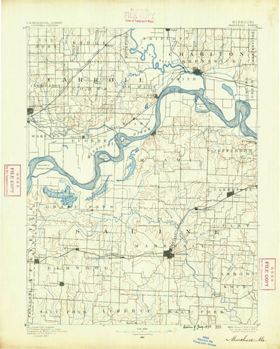 United States Geological Survey Marshall, MO (1890, 125000-Scale) digital map