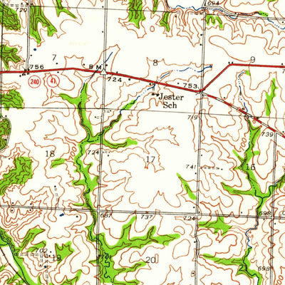United States Geological Survey Marshall, MO (1940, 62500-Scale) digital map
