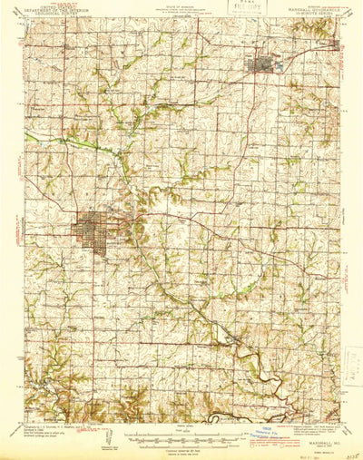 United States Geological Survey Marshall, MO (1944, 62500-Scale) digital map
