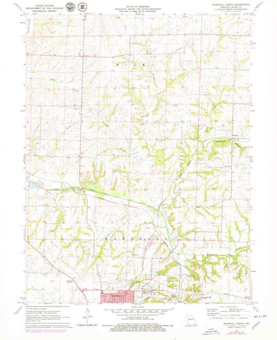 United States Geological Survey Marshall North, MO (1971, 24000-Scale) digital map