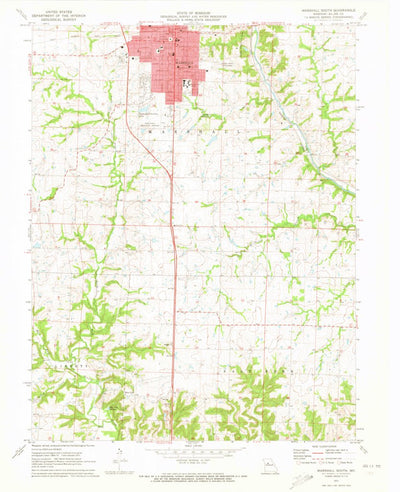 United States Geological Survey Marshall South, MO (1971, 24000-Scale) digital map