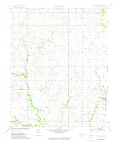 United States Geological Survey Marshall West, OK (1974, 24000-Scale) digital map