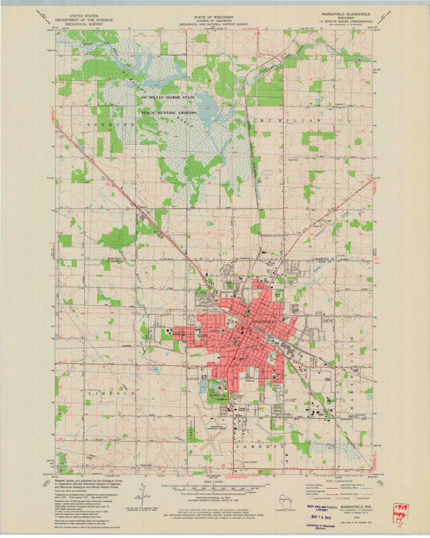 Marshfield, WI (1979, 24000-Scale) Map by United States Geological ...