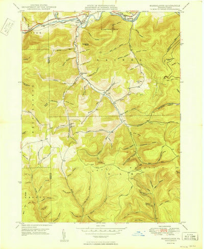 United States Geological Survey Marshlands, PA (1950, 24000-Scale) digital map