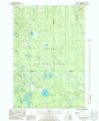 United States Geological Survey Marten Lake, MI (1985, 24000-Scale) digital map