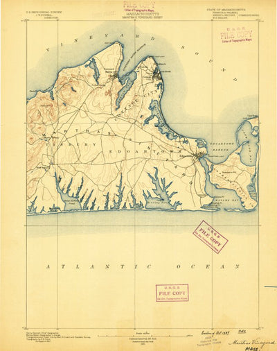 United States Geological Survey Marthas Vineyard, MA (1889, 62500-Scale) digital map