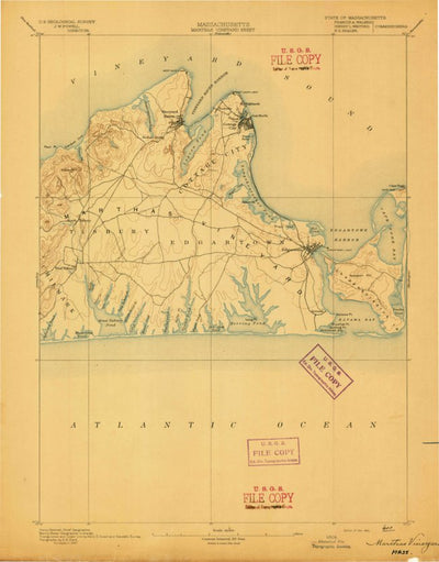United States Geological Survey Marthas Vineyard, MA (1894, 62500-Scale) digital map