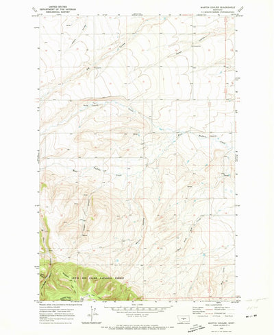United States Geological Survey Martin Coulee, MT (1970, 24000-Scale) digital map