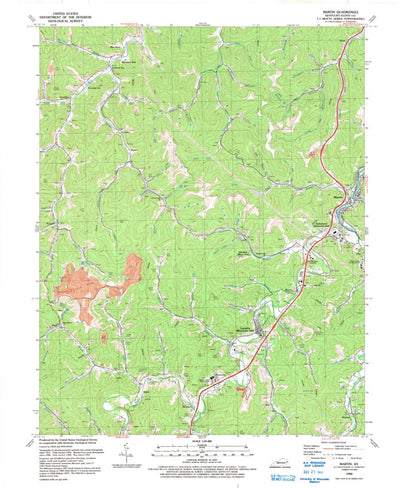 United States Geological Survey Martin, KY (1992, 24000-Scale) digital map