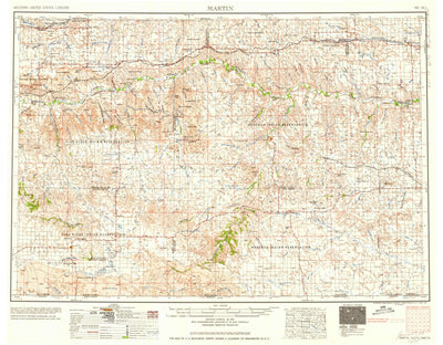 United States Geological Survey Martin, SD (1958, 250000-Scale) digital map