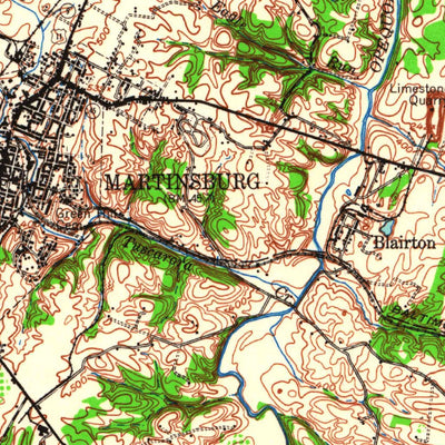 United States Geological Survey Martinsburg, WV-MD-VA (1944, 62500-Scale) digital map