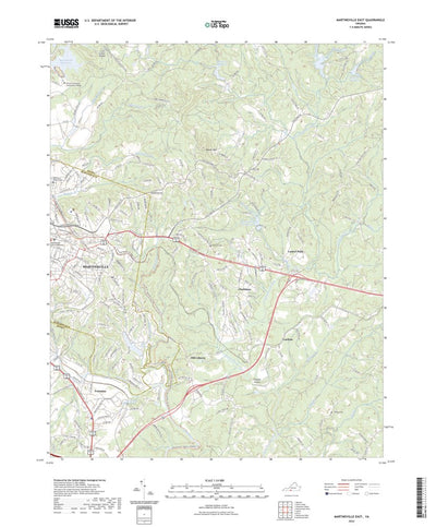 United States Geological Survey Martinsville East, VA (2022, 24000-Scale) digital map