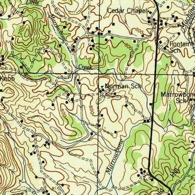 United States Geological Survey Martinsville, VA-NC (1944, 62500-Scale) digital map