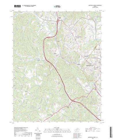 United States Geological Survey Martinsville West, VA (2022, 24000-Scale) digital map