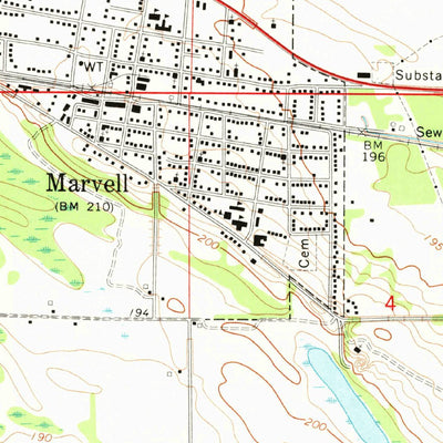 United States Geological Survey Marvell, AR (1971, 24000-Scale) digital map