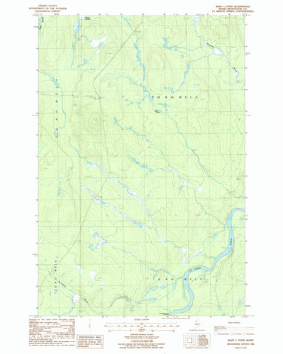 United States Geological Survey Mary L Pond, ME (1986, 24000-Scale) digital map