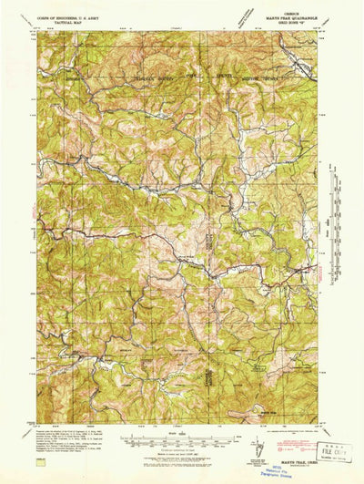 United States Geological Survey Marys Peak, OR (1942, 62500-Scale) digital map
