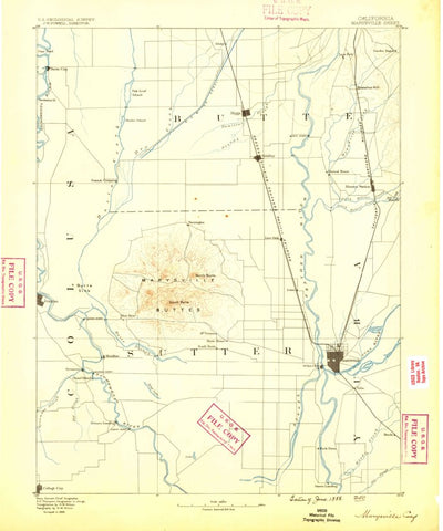 United States Geological Survey Marysville, CA (1888, 125000-Scale) digital map