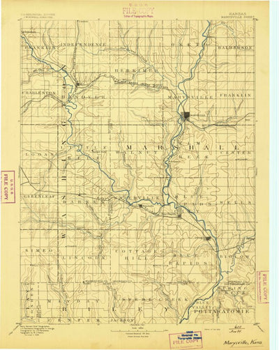 United States Geological Survey Marysville, KS (1894, 125000-Scale) digital map