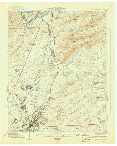 United States Geological Survey Maryville, TN (1941, 24000-Scale) digital map