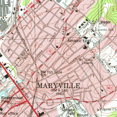 United States Geological Survey Maryville, TN (1979, 24000-Scale) digital map