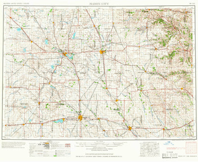 United States Geological Survey Mason City, IA-MN (1958, 250000-Scale) digital map