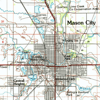 United States Geological Survey Mason City, IA-MN (1985, 100000-Scale) digital map