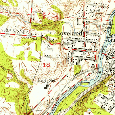 United States Geological Survey Mason, OH (1955, 24000-Scale) digital map