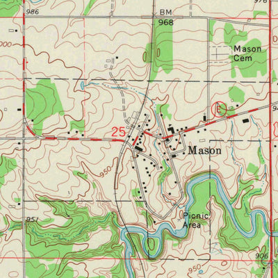 United States Geological Survey Mason, WI (1971, 24000-Scale) digital map
