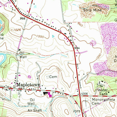 United States Geological Survey Masontown, PA (1964, 24000-Scale) digital map