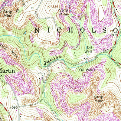 United States Geological Survey Masontown, PA (1964, 24000-Scale) digital map