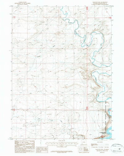 United States Geological Survey Massacre Hill, WY (1987, 24000-Scale) digital map