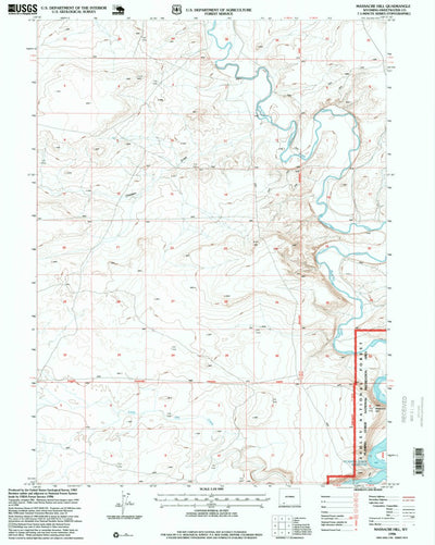 United States Geological Survey Massacre Hill, WY (1996, 24000-Scale) digital map
