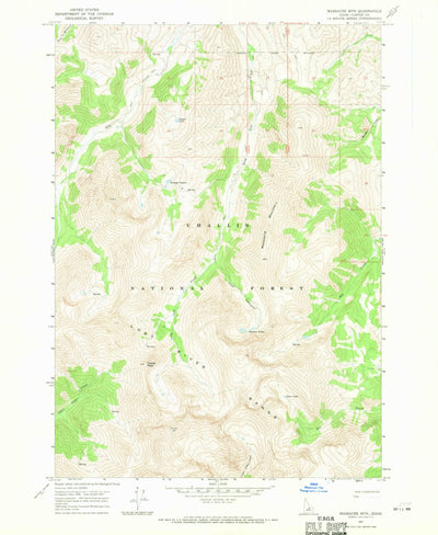 United States Geological Survey Massacre Mountain, ID (1967, 24000-Scale) digital map