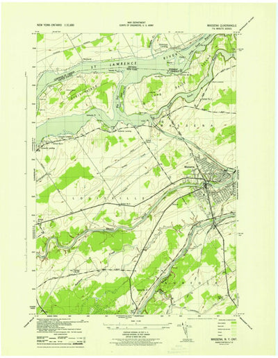 United States Geological Survey Massena, NY (1943, 31680-Scale) digital map