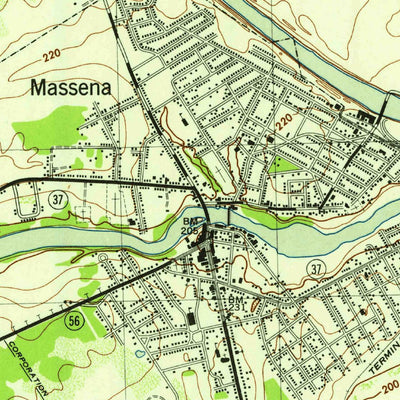 United States Geological Survey Massena, NY (1943, 31680-Scale) digital map
