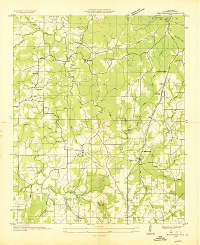 United States Geological Survey Masterson Mill, AL (1936, 24000-Scale) digital map