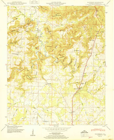 United States Geological Survey Masterson Mill, AL (1951, 24000-Scale) digital map