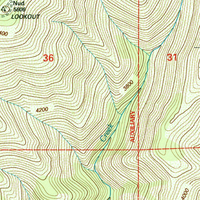 United States Geological Survey Mastodon Mountain, ID (1995, 24000-Scale) digital map