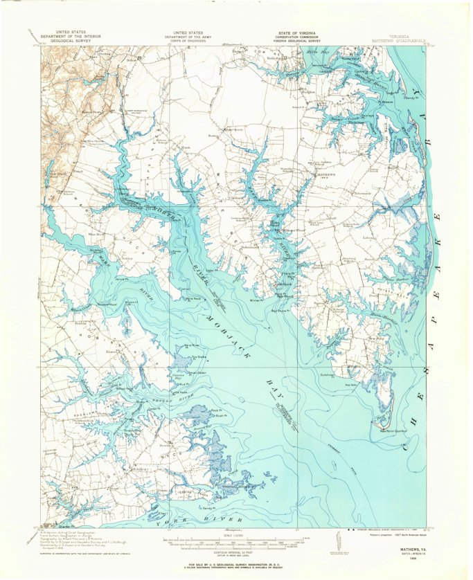 Mathews Rd. Map Mathews, VA (1916, 62500-Scale) Map by United States Geological Survey ...